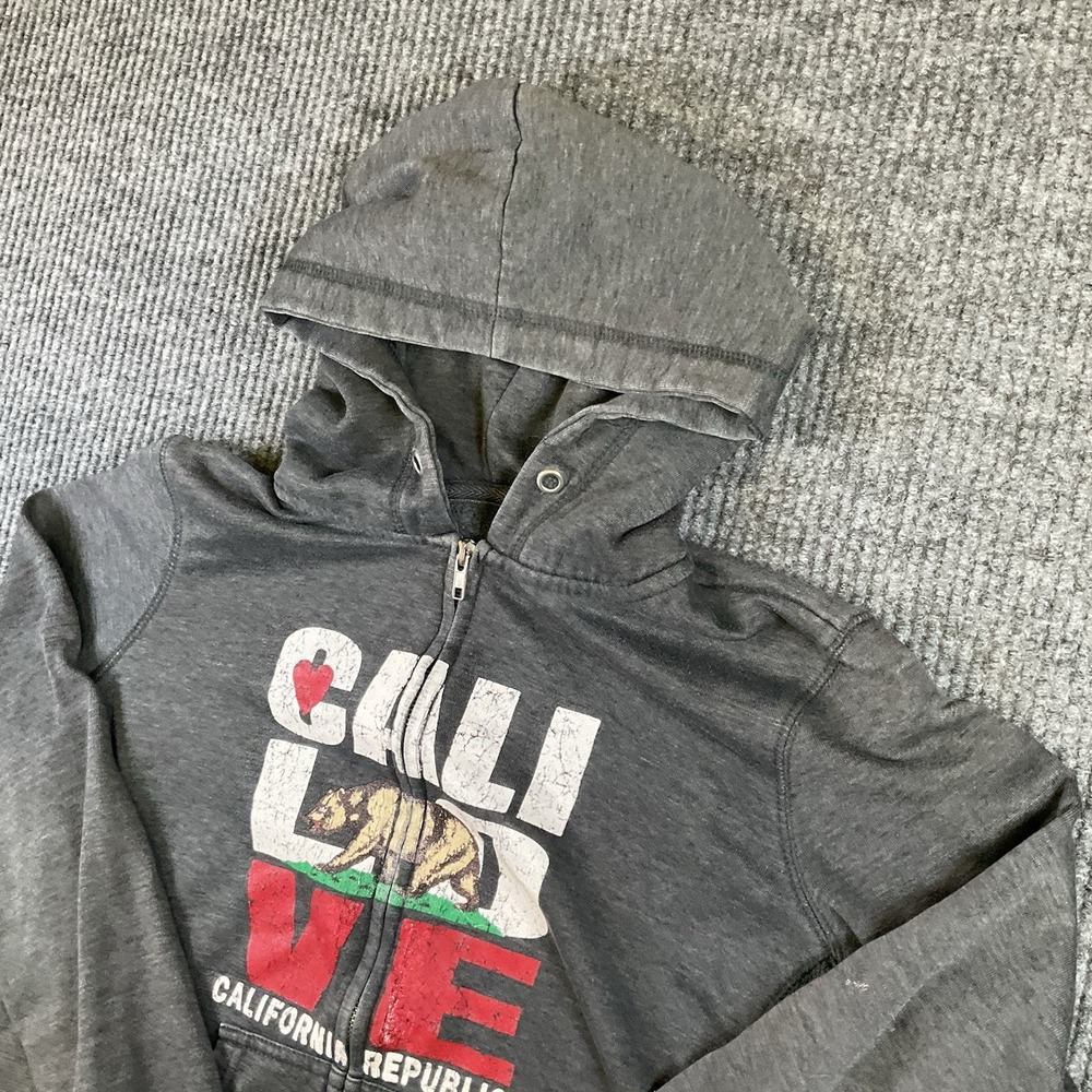 Reflex Kids gray Zip Up hoodie pullover sweater jacket sweatshirt sz XL Y2K READ